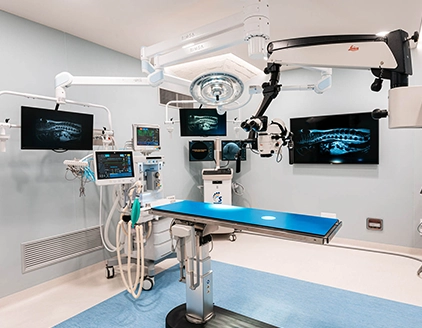 Sala chirurgica sezione neurologia Clinica Veterinaria Croce Azzurra Empoli